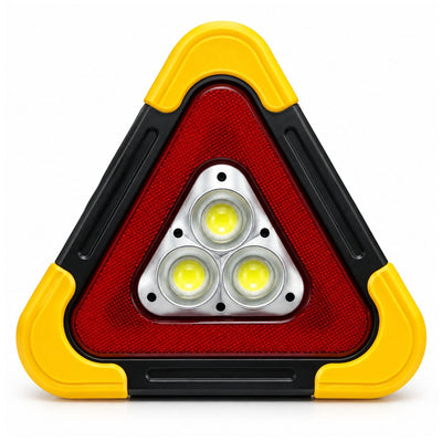 Lámpara de emergencia vial LED solar con triángulo de señalización