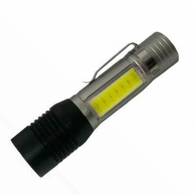 Lámpara LED T6 con luz COB lateral blanca y roja, 4 pasos
