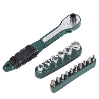 Matraca desarmador 17 en 1 con puntas y dados intercambiables
