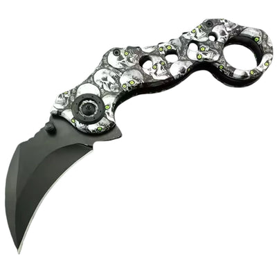 Navaja karambit plegable con anillo de sujeción