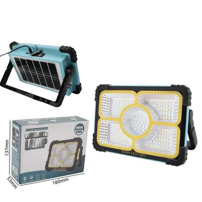 Reflector LED solar con power bank y efecto patrulla