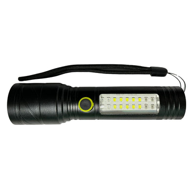 Lámpara LED frontal con COB, efecto patrulla y 5 modos de luz