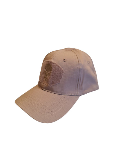 Gorra táctica lisa con bordado de calavera en color verde militar