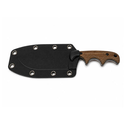 Cuchillo de hoja fija de 15 cm con funda tipo Kydex color café