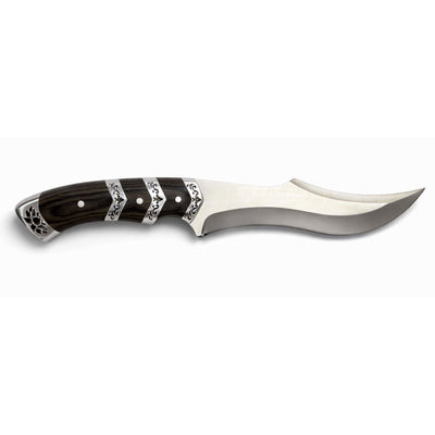 Cuchillo de hoja curva de 18 cm en acero inoxidable con funda