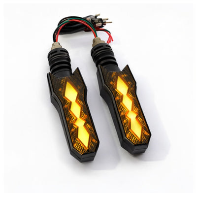 Par de intermitentes LED ámbar estilo racing para moto, delanteros o traseros