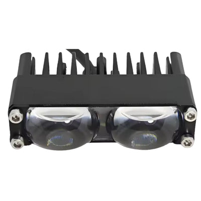 Faro LED auxiliar doble con lentes tipo lupa para moto, auto o camioneta