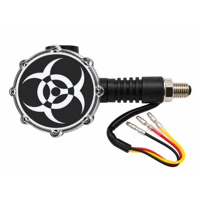 Intermitente LED giratorio color ámbar y multicolor para motocicleta