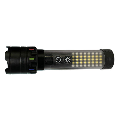 Lámpara LED con tecnología COB, efecto patrulla y correa resistente