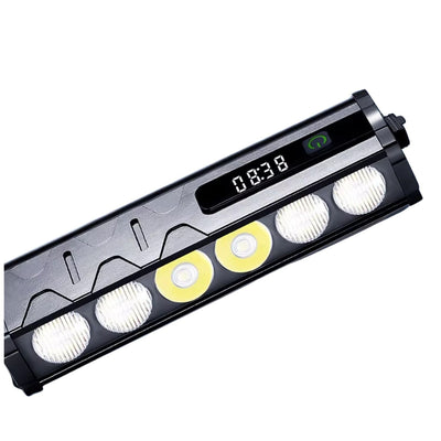 Barra LED de 6 luces con función SOS y carga USB tipo C para bicicleta
