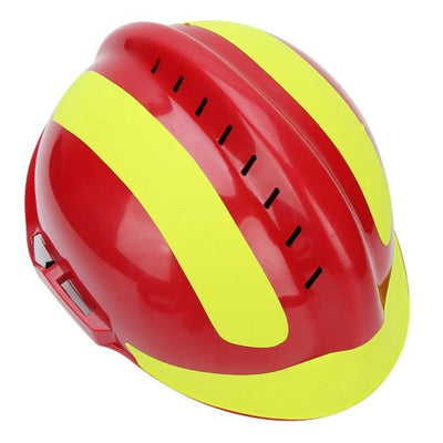 Casco tipo bombero para labores de rescate, disponible en rojo y blanco