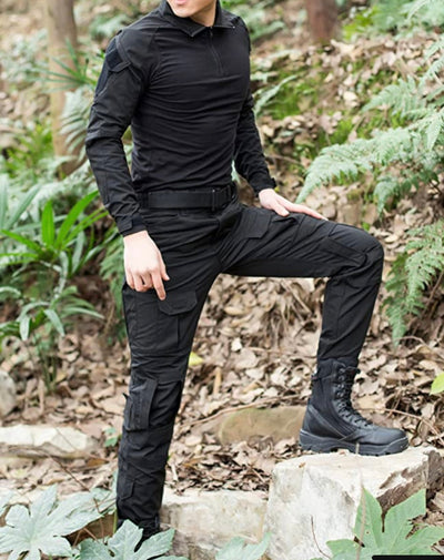 Uniforme completo de playera y pantalón con porta coderas y rodilleras