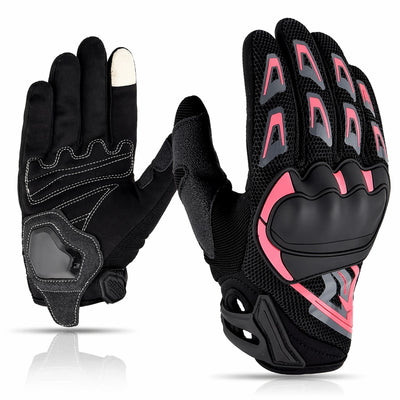 Guantes de moto con protección rígida en nudillos color gris