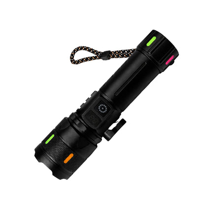 Lámpara LED recargable con corta soga, zoom y efecto patrulla