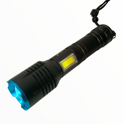 Lámpara LED T9 con luz COB lateral blanca y roja, carga por USB