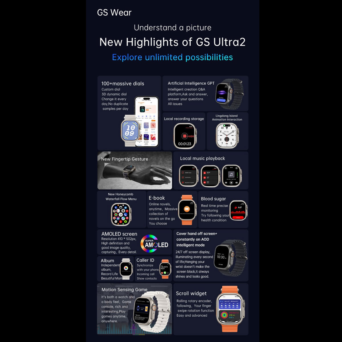Smartwatch Reloj Inteligente GS Ultra 2 4gb Rom Mp3