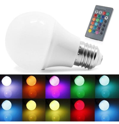 Foco LED multicolor RGBW con control remoto para cambiar el ambiente