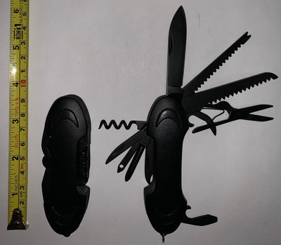 Navaja multiherramienta 11 en 1 en color negro con argolla para llavero