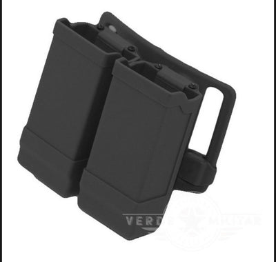 Porta cargador Glock doble rígido negro para fornitura de cinturón