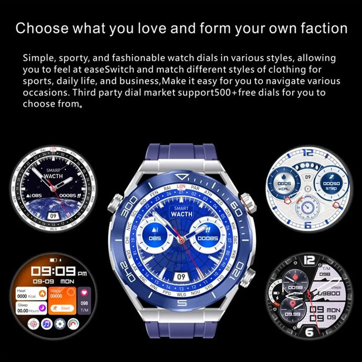 Smartwatch Reloj P9 Ultimate Fralugio Nfc Brújula Hr Bp Nfc