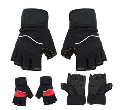 Guantes de entrenamiento de medio dedo en color rojo