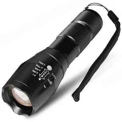 Linterna Lampara Táctica Linterna De Mano 3000 Lumenes Fralugio Cree Led T6 Recargable Con Zoom - Gadgets y Tecnología en Fralugio México