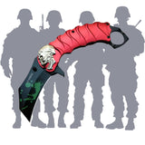 Navaja plegable tipo karambit con diseño de calavera y clip — imagen 4 de 4