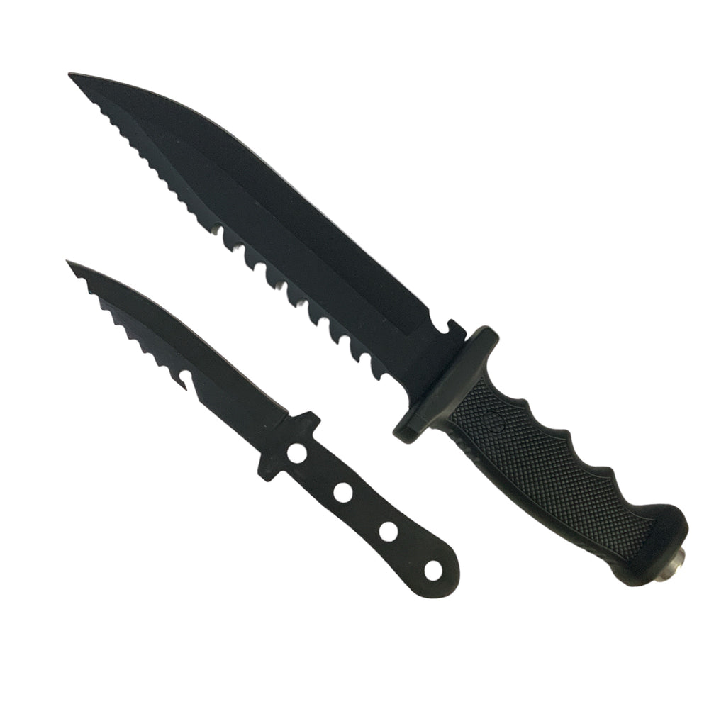 Cuchillo de supervivencia 2 en 1 con mini cuchillo auxiliar y funda
