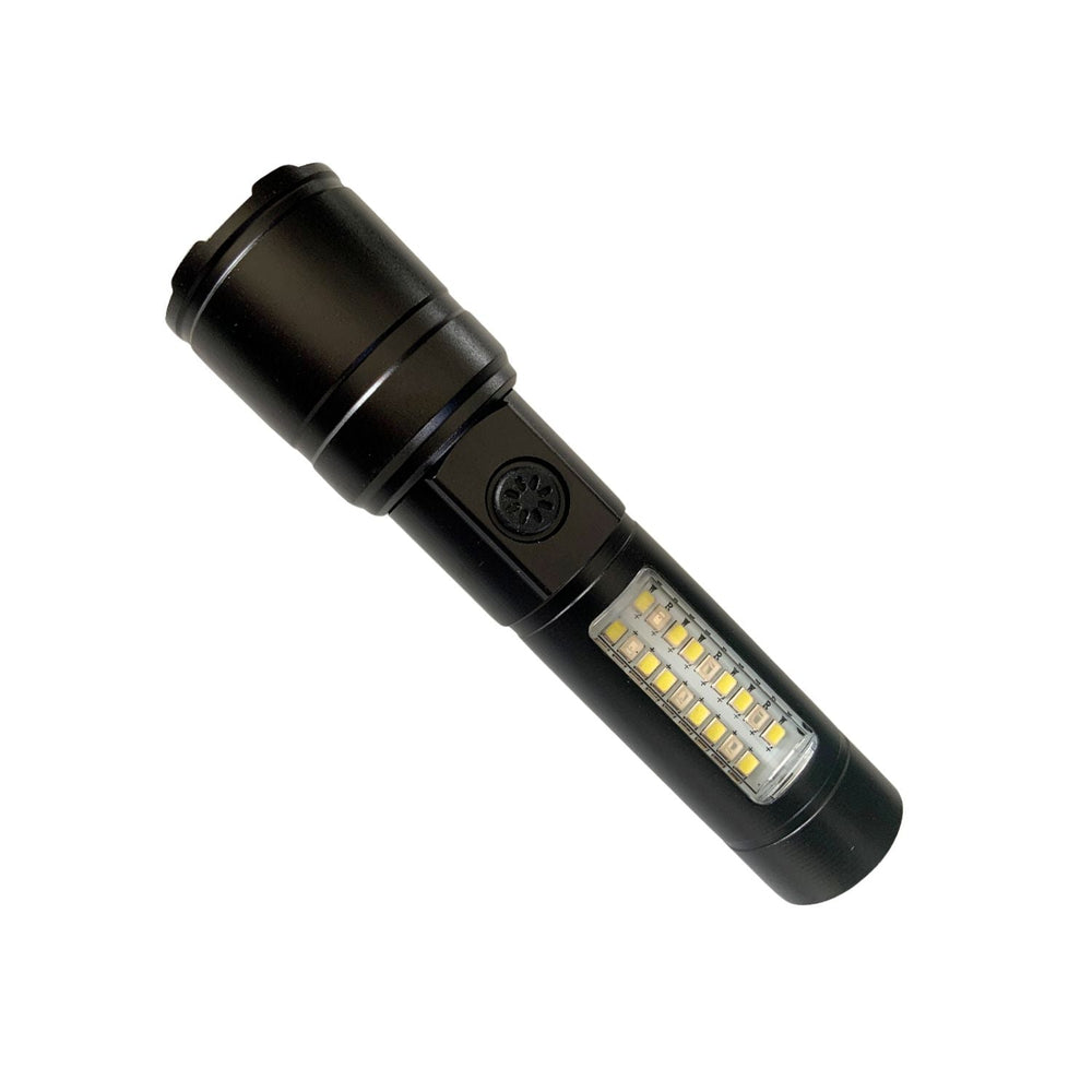 Lámpara LED de 14 cm con cob lateral blanca, roja y estrobo, carga USB