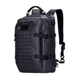 Mochila banco de piel con corte láser para camping, en color negro — imagen 1 de 4