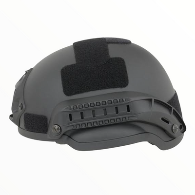 Casco táctico de media oreja recortada con rieles y soporte para cámara