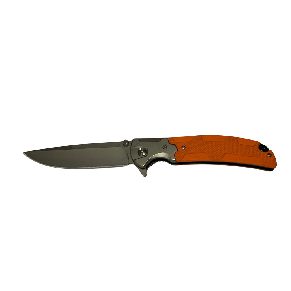Navaja táctica plegable de 25 cm con mango bicolor y apertura tipo flipper