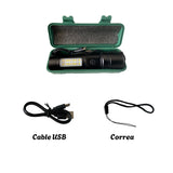 Lámpara LED de 14 cm con cob lateral blanca, roja y estrobo, carga USB — imagen 2 de 3