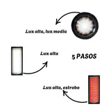 Lámpara LED de 14 cm con cob lateral blanca, roja y estrobo, carga USB — imagen 3 de 3