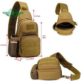 Mochila pechera militar chica cruzada en color caqui tipo mariconera — imagen 2 de 6