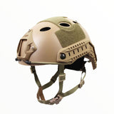 Casco táctico militar de oreja recortada con rieles, en verde, negro y caqui — imagen 3 de 3