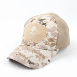 Gorra táctica con bordado de calavera y panel de malla en color negro — imagen 6 de 10