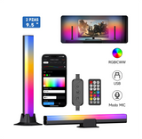 Lámparas LED RGBIC Pack 2d, Mesa y Barra de Luz de 24 cm, para TV y Monitor Gamer con App, Bluetooth y Modo Música
