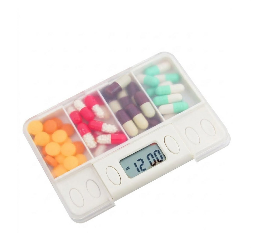 Pastillero Portatil Electronico Con Alarmas De Recordatorio