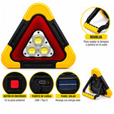 Lámpara de emergencia vial LED solar con triángulo de señalización — imagen 4 de 5