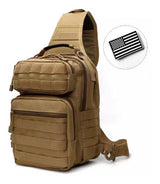Mochila pechera táctica militar cruzada caqui de 12 litros convertible — imagen 7 de 9