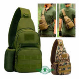 Mochila pechera militar chica cruzada en color caqui tipo mariconera — imagen 5 de 6