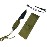 Cuchillo de supervivencia con mango de paracord y pedernal — imagen 1 de 2
