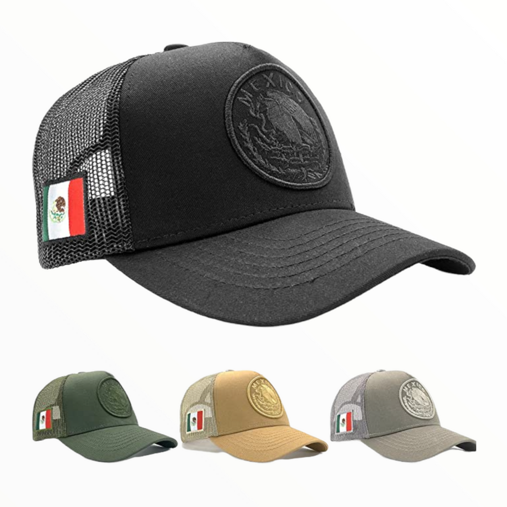 Gorra México con panel de malla en color verde