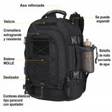 Mochila táctica militar expandible de 40 a 67 litros con sistema molle — imagen 2 de 5