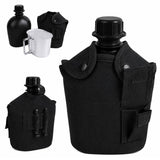 Cantimplora táctica de 1 litro con cazo de acero inoxidable y funda — imagen 1 de 9