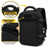 Mochila táctica de 15 litros con asa de paracord y sistema molle de corte láser — imagen 3 de 6