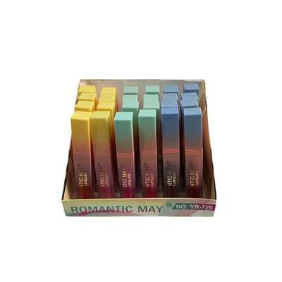 Lipgloss mate en 6 tonos, paquete de 24 piezas