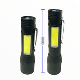 Lámpara LED T6 con luz COB lateral, zoom ajustable y clip de sujeción — imagen 2 de 2