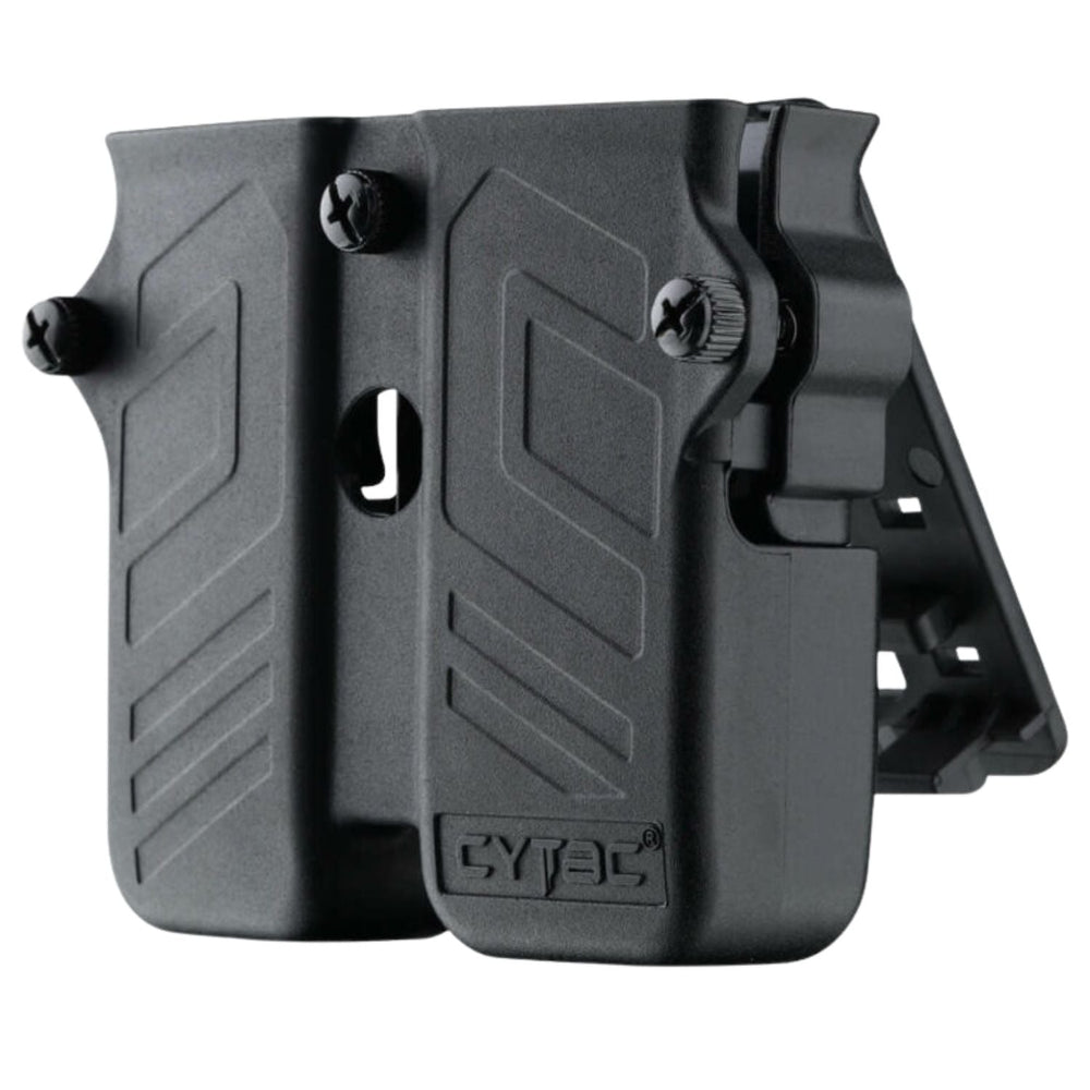 Estuche porta cargador doble negro universal para 9 mm .40 y .45